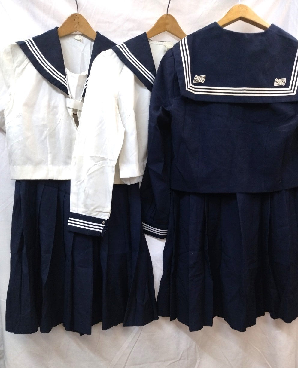 L名西高校夏セーラー服、冬スカートセット R22 愛知県 名古屋西高校 夏服・冬服セーラー服+夏服スカート+